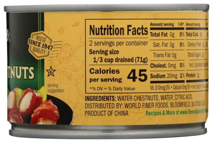 reese whole water chestnuts