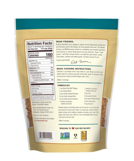 bobs red mill red bulgur hard wheat pack