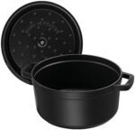 staub round dutch oven 4 quart mattle black