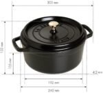 staub round dutch oven 4 quart mattle black