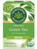 traditional medicinals organic green tea with toasted rice pack