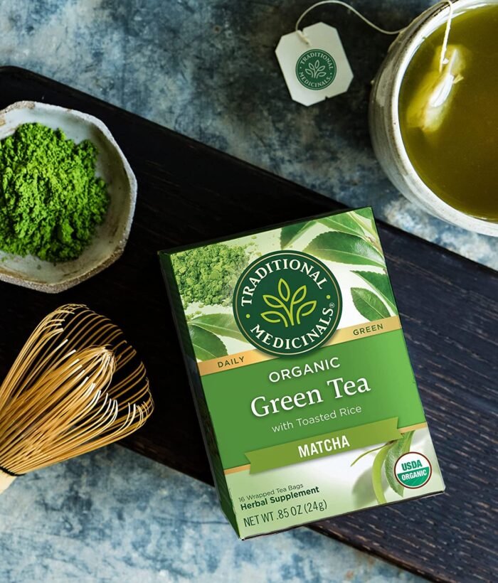 traditional medicinals organic green tea with toasted rice pack