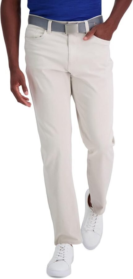 haggar mens active series straight flt pant putty 36 x 32