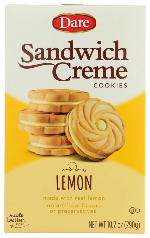 dare sandwich creme cookies lemon pack