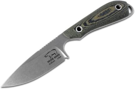 white river model 1 caper natural burlap micarta handle