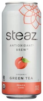 steaz organic iced green tea peach