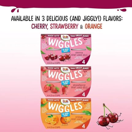 dole wiggles cherry fruit juice gels snacks