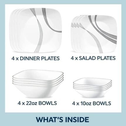 corelle urban arc dinnerware set of 16