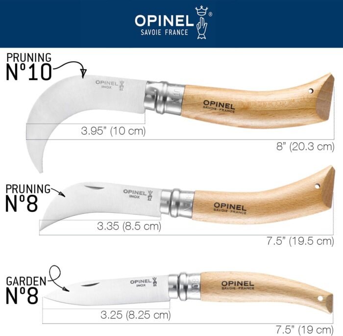 opinel no 8 pruning folding knife stainless steel