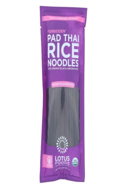 lotus foods forbidden rice pad thai noodies pack