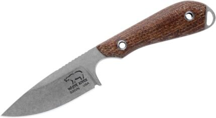 white river model 1 caper natural burlap micarta handle