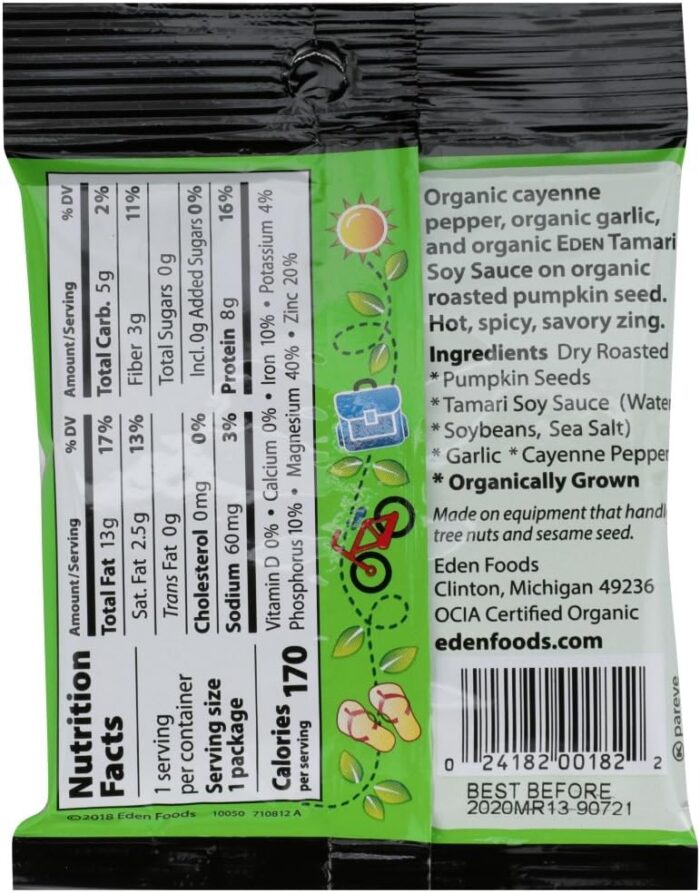 eden organic spicy pumpkin seeds pack