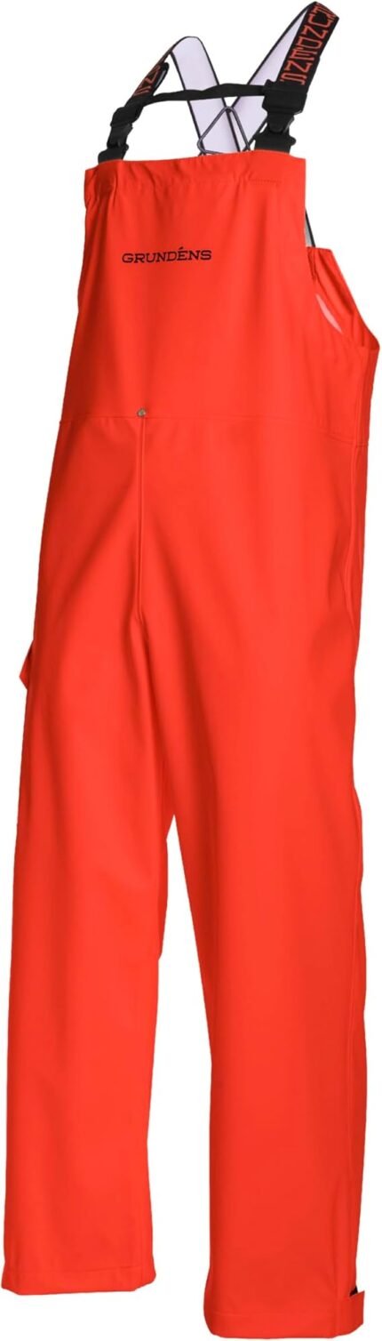 grundens mens neptune bib pants orange