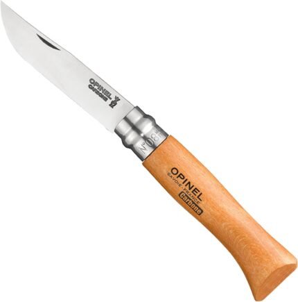 opinel no carbon steel pocket knife beechwood handle
