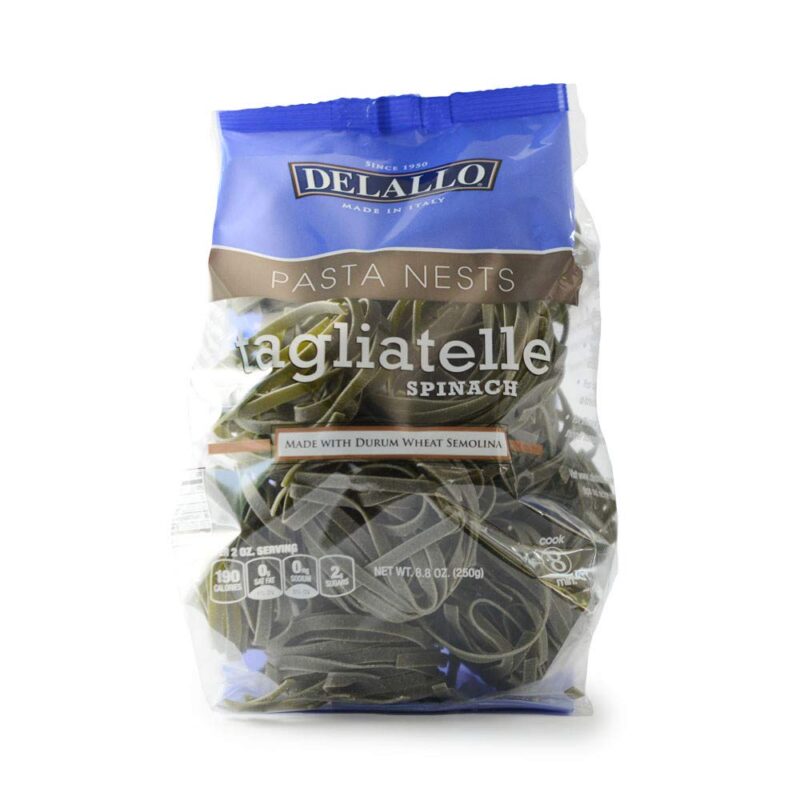 delallo spinach tagliatelle nest pasta