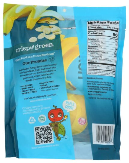 crispy green freeze dried banana pack