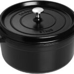 staub round dutch oven 4 quart mattle black