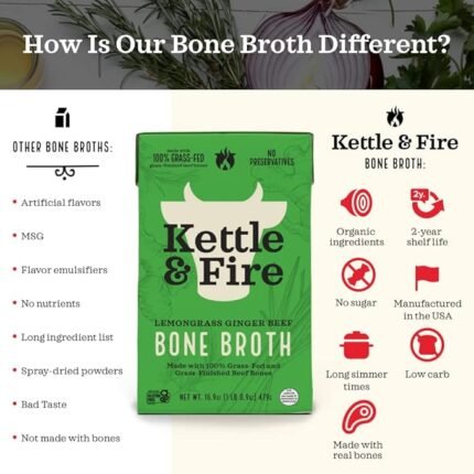 kettle & fire lemongrass ginger beef bone broth