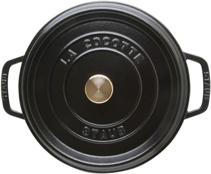 staub round dutch oven 4 quart mattle black