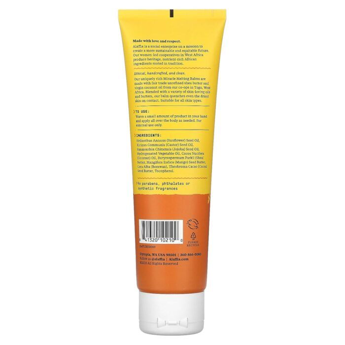 Alaffia Unscented Melting Miracle Balm, 4 Fl Oz - Image 2