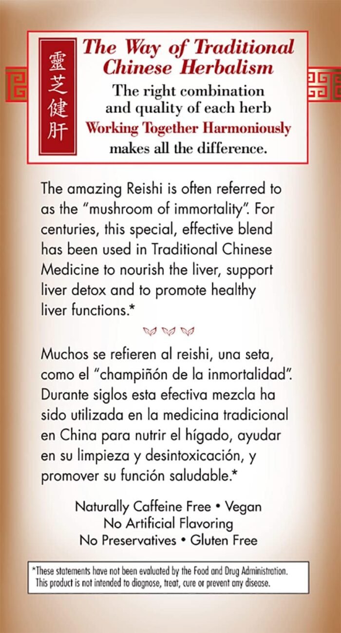 bravo tea reishi liver health herbal tea pack