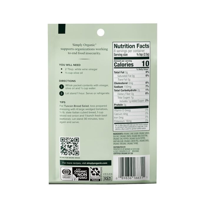 simply organic italian dressing mix pack