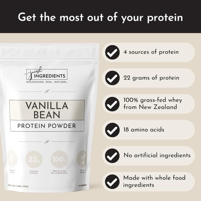 just ingredients vanilla protein powder pack