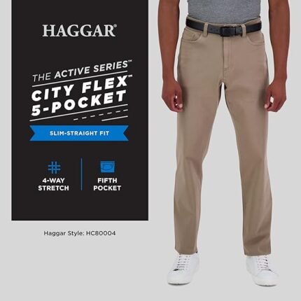 haggar mens active series straight flt pant putty 36 x 32