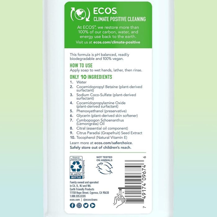 ecos hand soap lemongrass