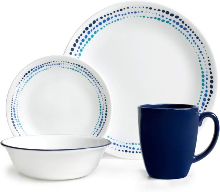 corelle livingware ocean blues 16 pc dinnerware set