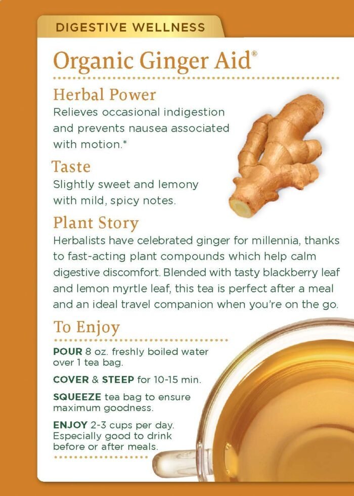 traditional medicinals organic ginger aid tea pack