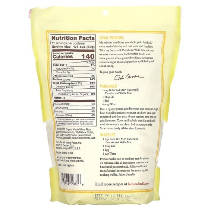 bobs red mill pancake and waffle flour buttermilk pack