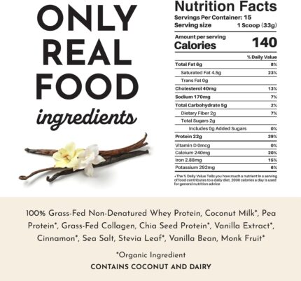 just ingredients vanilla protein powder pack