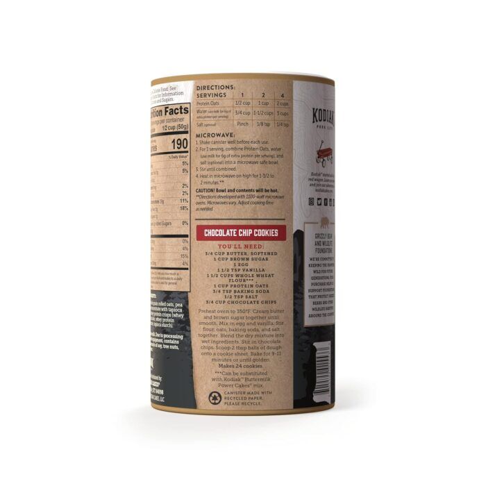 kodiak oatmeal canister rolled oats