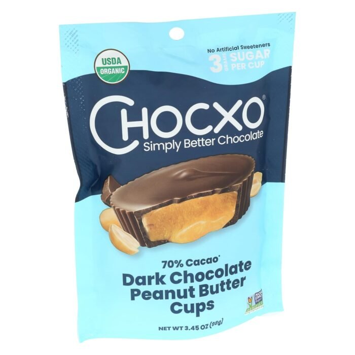 chocxo dark chocolate peanut butter cups pack