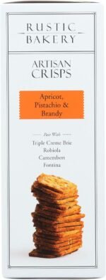 rustic bakery apricot pistachio & brandy crisps pack