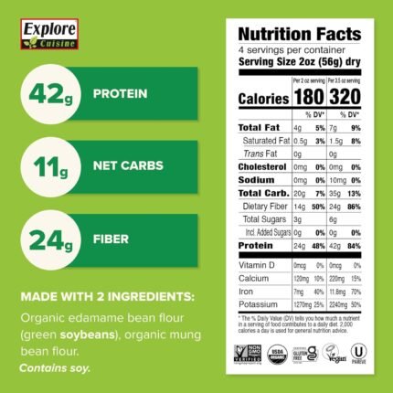 explore cuisine edamame & mung bean fettuccine pack