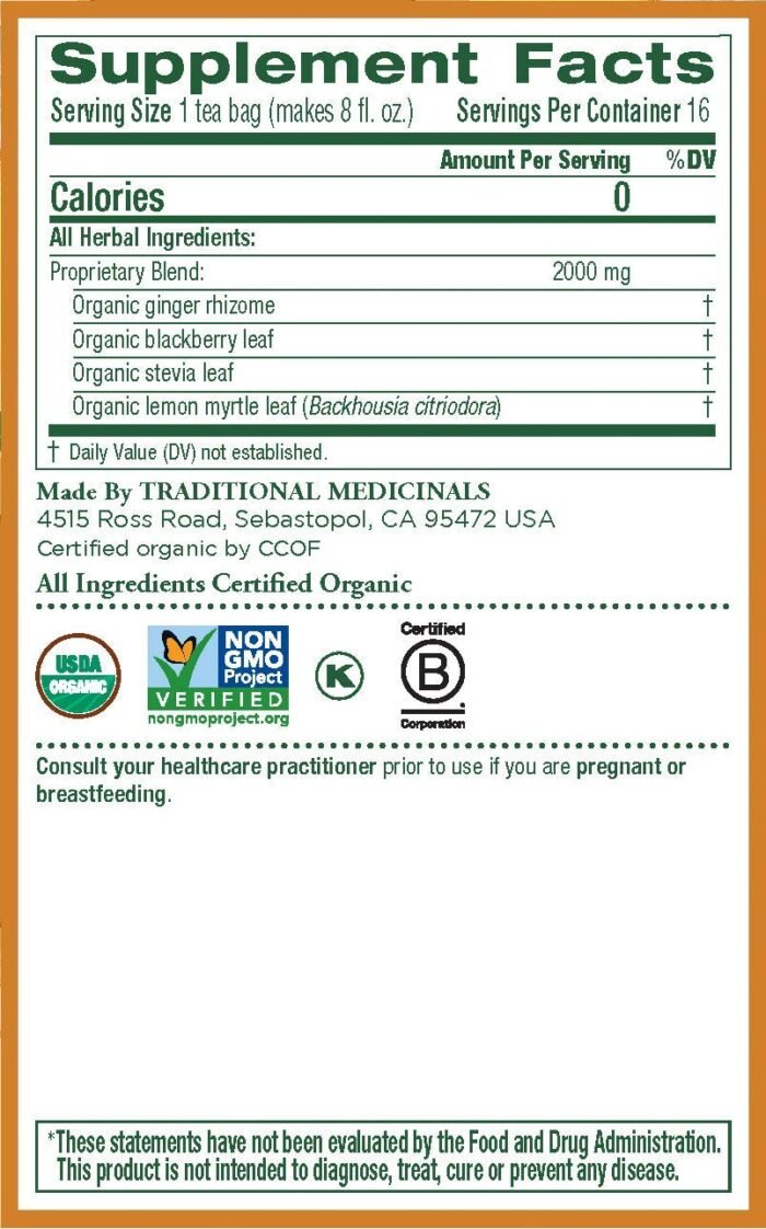 traditional medicinals organic ginger aid tea pack