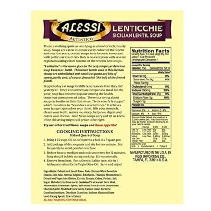 alessi autentico premium sicilian lentil soup pack