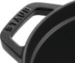 staub cocotte two handle pot black