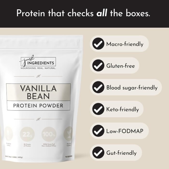 just ingredients vanilla protein powder pack