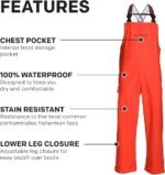 grundens mens neptune bib pants orange