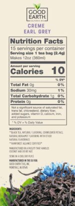 good earth sensorials creme eari grey black tea pack