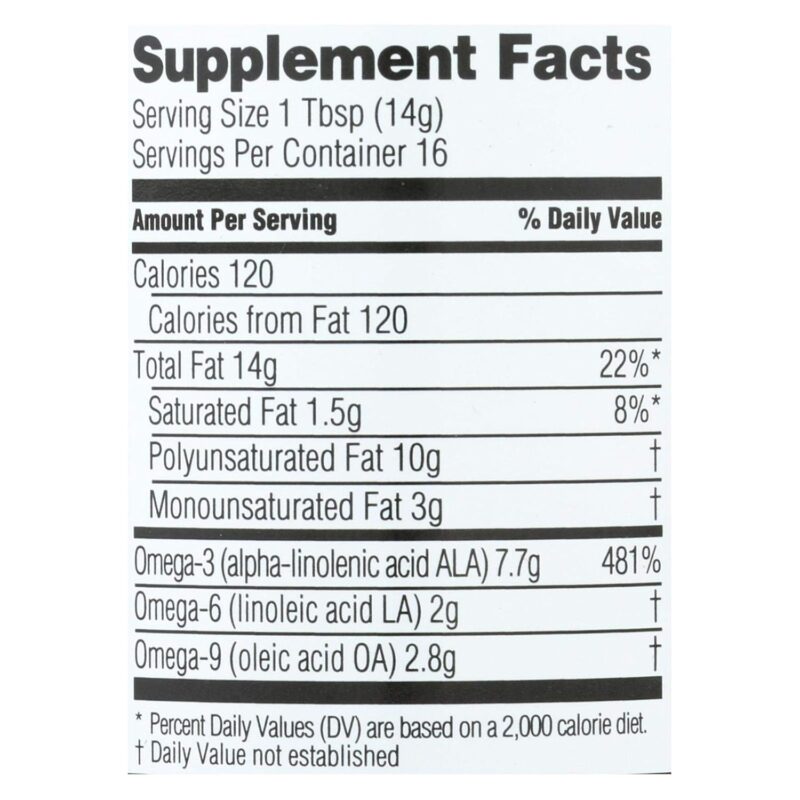 spectrum essential organic flaxseed oil supplement facts