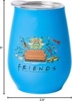 friends multi doodle icons tumbler with lid