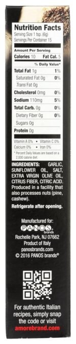 amore garlic paste nutrition facts