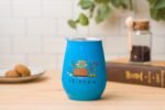 friends multi doodle icons tumbler with lid