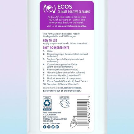 ecos hand soap refill lavender