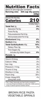 tinkyada brown rice veggie spirals pack