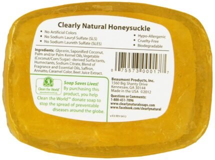 clearly natural honeysuckle glycerine soap